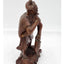 Vintage Asian Chinese Fisherman Hand Carved Wooden Sculpture Sage Elder Fish 12"