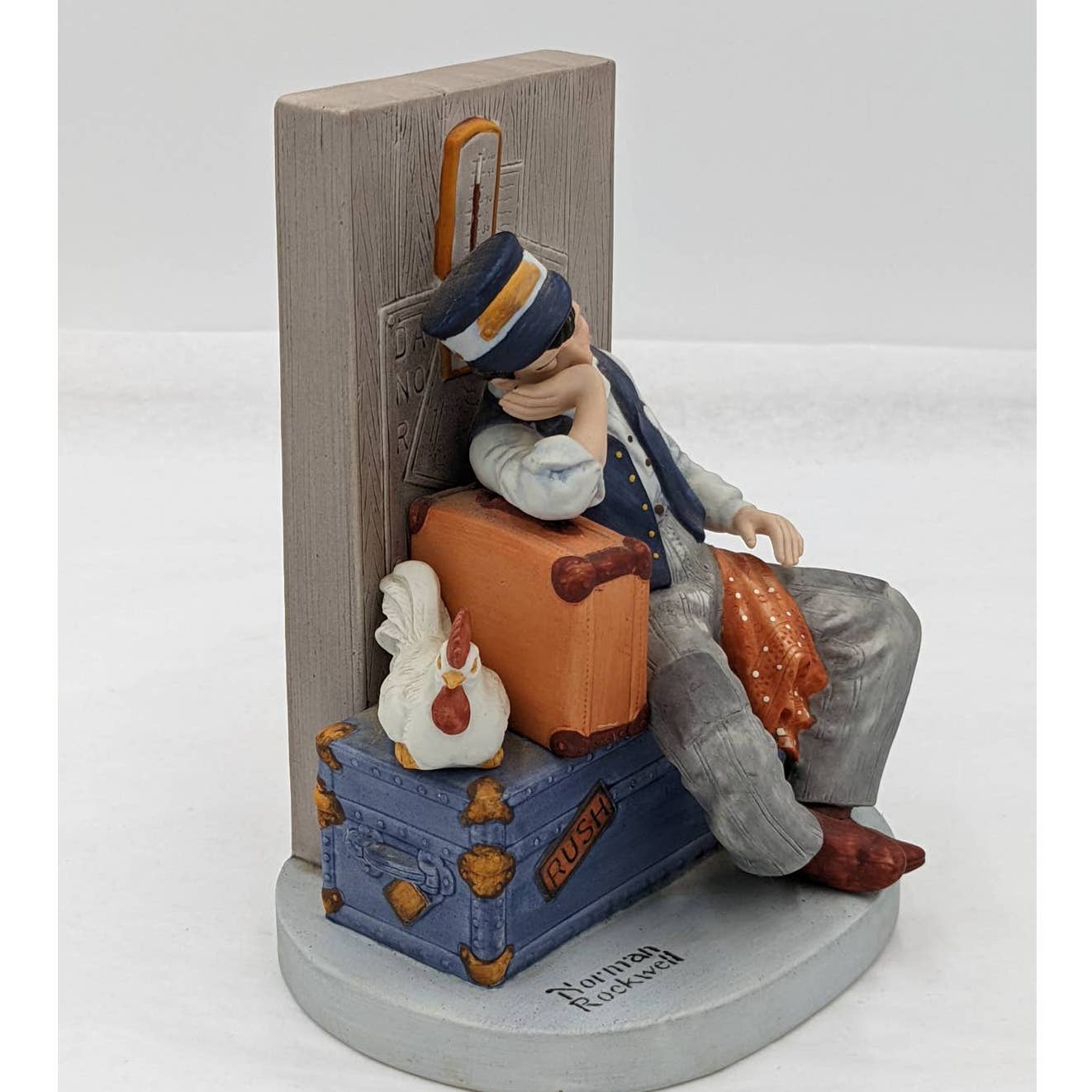 Norman Rockwell Figurine Danbury Mint Asleep on the Job Porcelain Vintage 1980