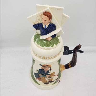 Large Beer Mug Stein 16" Curtis Norman Rockwell 1982 Hobo 1924 Be A Man 1922