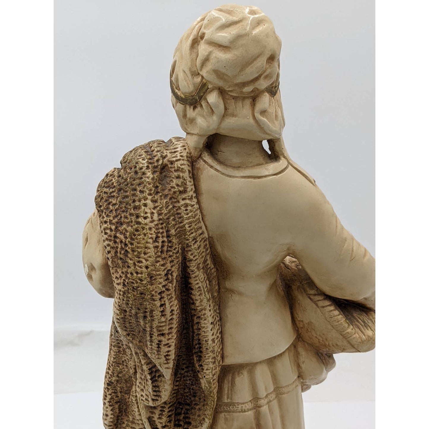 Vintage Marwal Ind Inc Chalkware Fisherman Couple Sculpture 18" Tall
