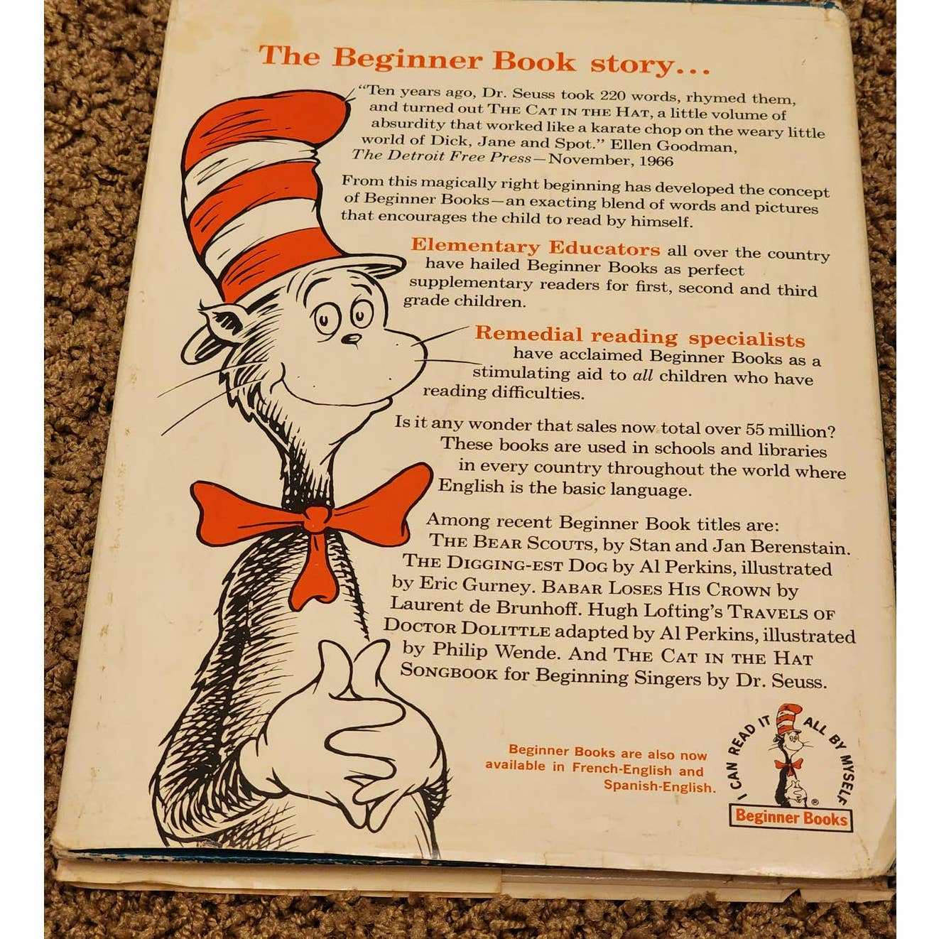 1958 Dr Seuss The Cat In The Hat Comes Back B-2 And 1968 The Best Nest B-51
