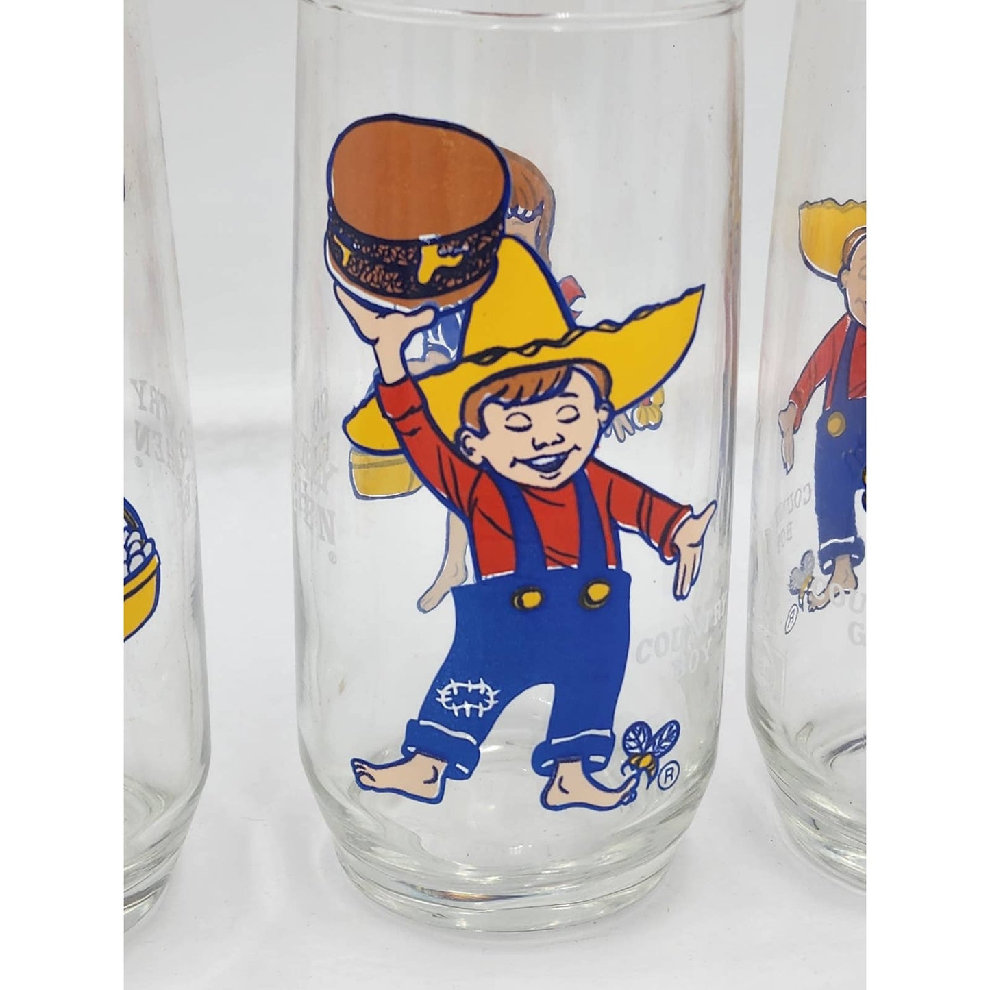 Vintage Pepsi Country Kitchen Set 4 Country Gal Country Boy Drinking Glasses
