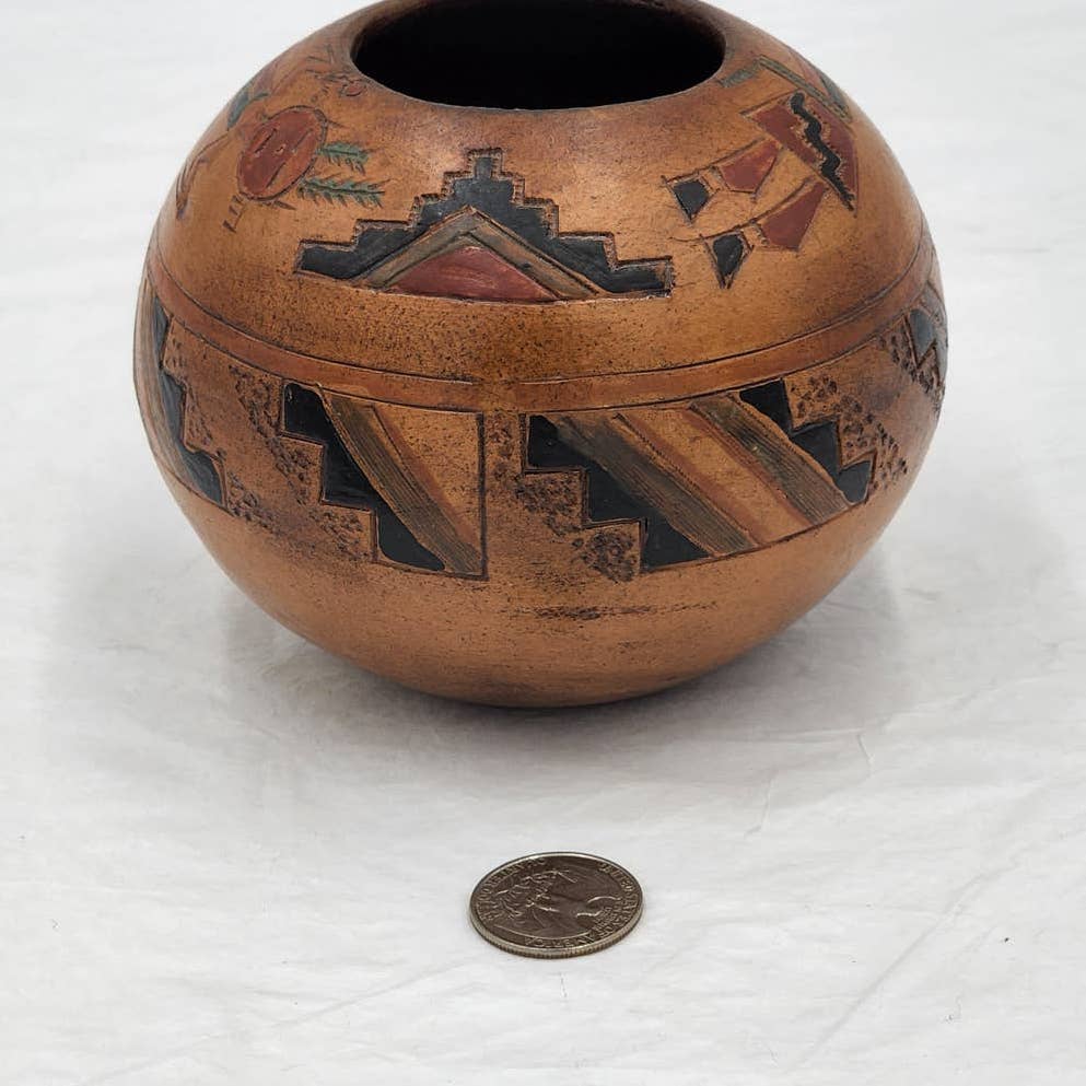 Ken Williams Native American Navajo Pottery Ye'i Holy Person Rainbow Guardian