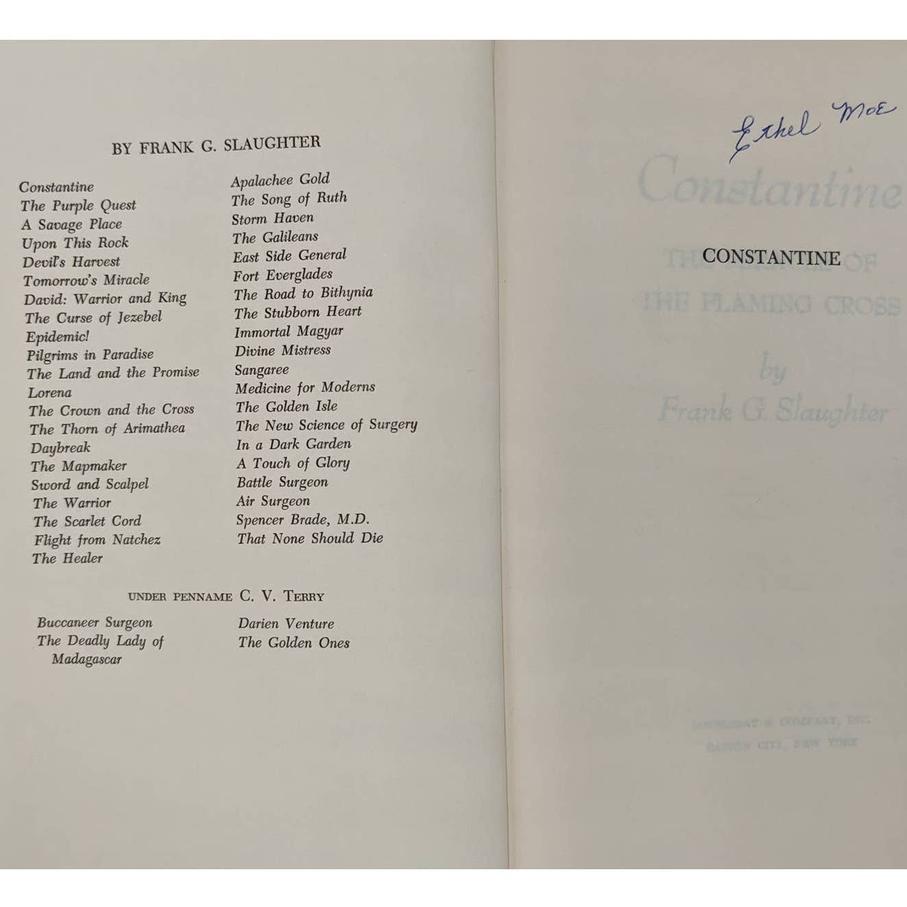 Constantine Miracle Of The Flaming Cross By Frank Slaughter Roman Emperor 1965