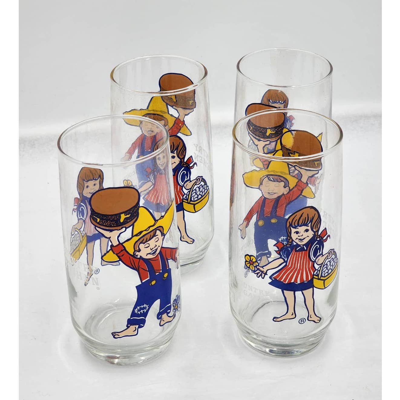 Vintage Pepsi Country Kitchen Set 4 Country Gal Country Boy Drinking Glasses