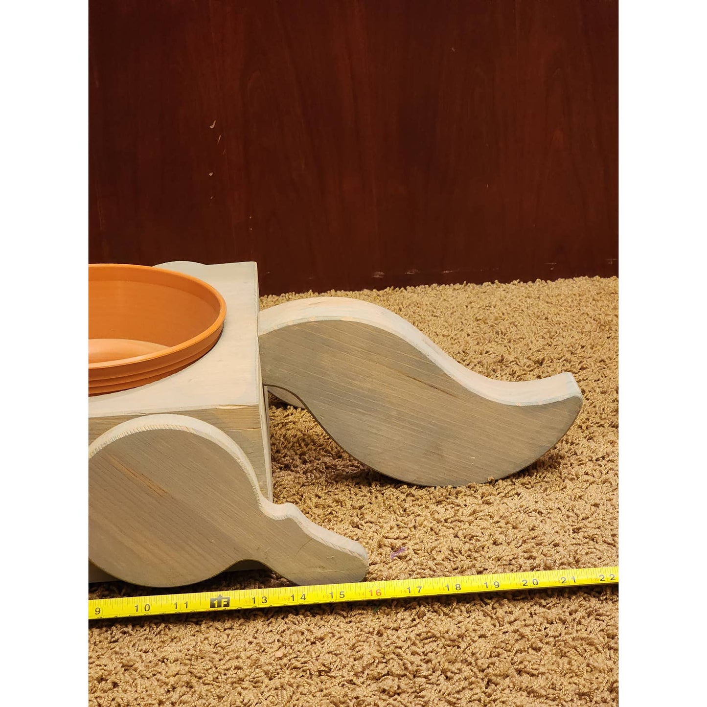 Squirrel Feeder Garden Planter Squirrel Shaped Wood Handcrafted 22" Long