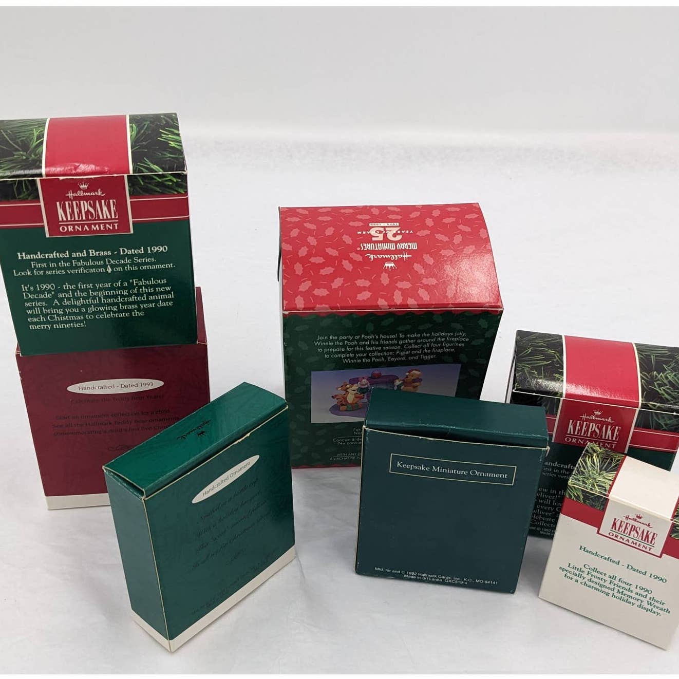 Hallmark Ornaments Keepsake Vintage Age Collection Chipmunk Pooh Piglet W/Boxes