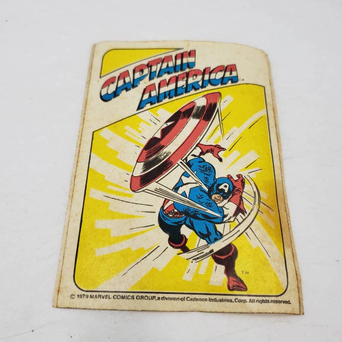 Vintage Captain America 1979 Marvel Sticker Throwing Shield Superheroes 3x4