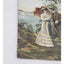 Early 1900s Romance Antique Postcard Stock Photo Couple Stroll Umbrella Romantic